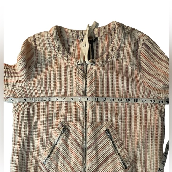 Free People Waffle Knit Full Zip Lightweight Jacket Size M - Picture 11 of 11